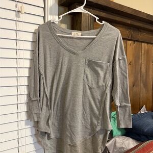 Grey Long sleeve Boutique Top